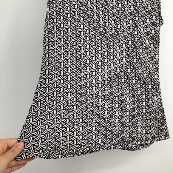 Kenar black white pink abstract tank top with flattering cross  cross in front M - Picture 6 of 15